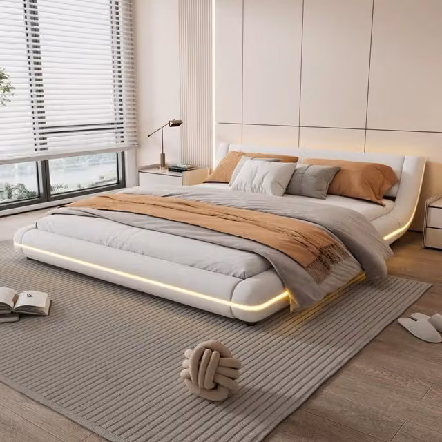 letto basso pu bianco 160 x 200 cm