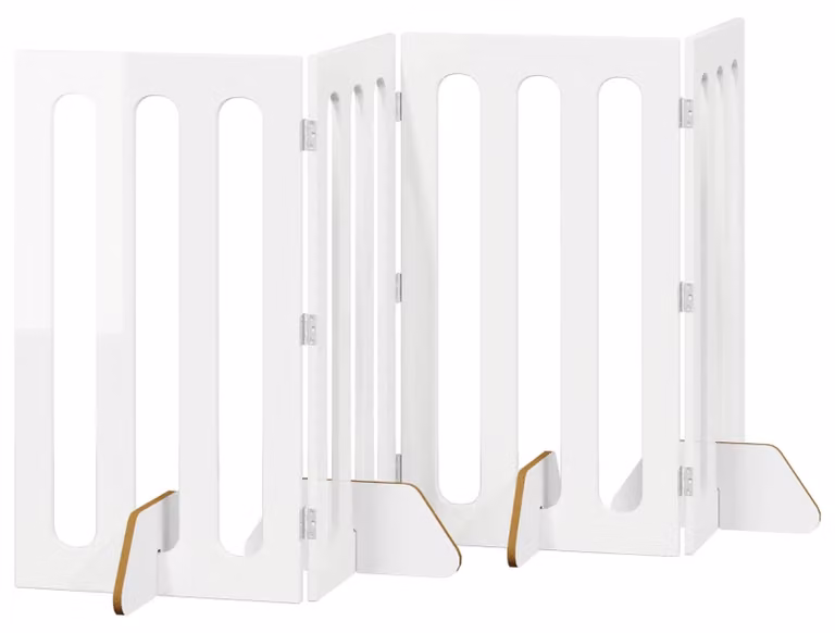 Recinto pieghevole per animali 4 pcs Bianco Lucido