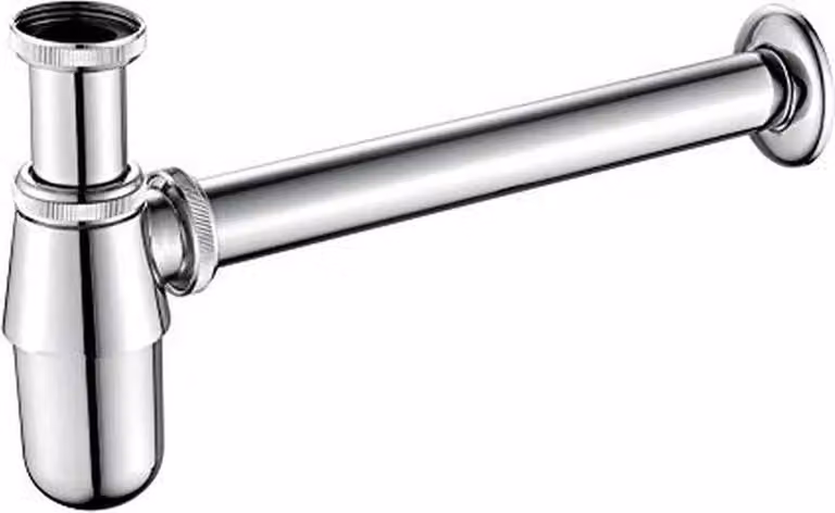 Sifone per lavabo - Sifone universale a bottiglia - 295 mm - Ottone cromato - Argento
