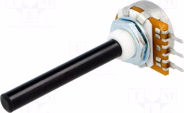 1 x Potenziometro: 1 giro con tolleranza di ±20%, 0,4W, 6mm, 1kΩ, a foro passante (THT). Potenziometro a un giro