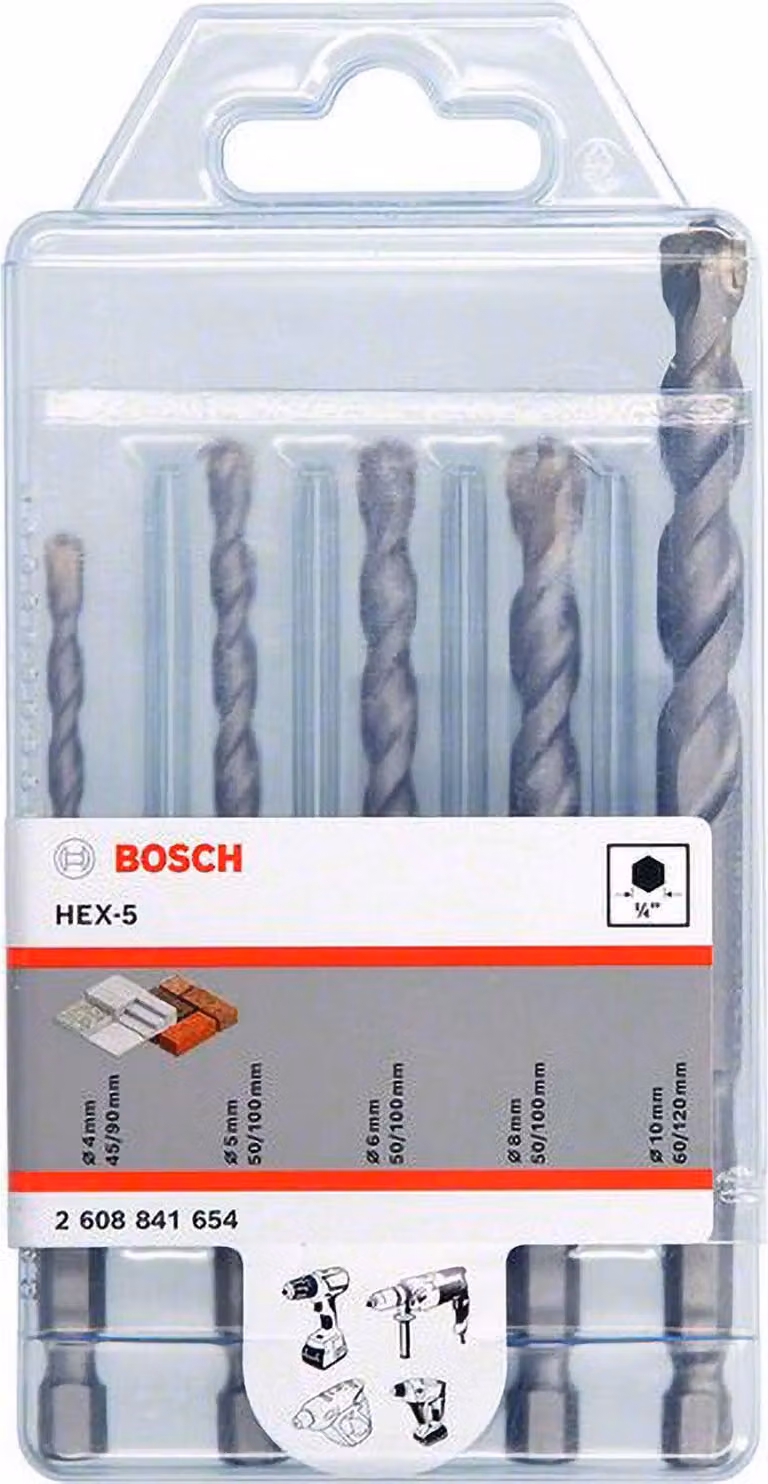 BOSCH 2608841654 BOSCH HEX-5 Betonbohrer-Set, 5-teilig