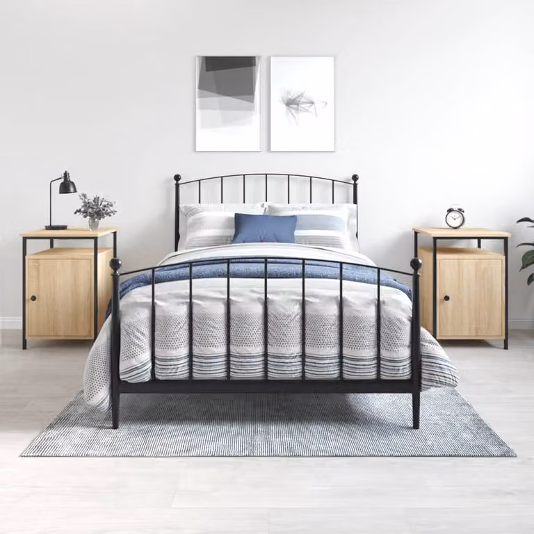 Set di 2 comodini vidaXL in legno Rovere Sonoma, design moderno per camera da letto, L 40 cm x P 42 cm x H 60 cm