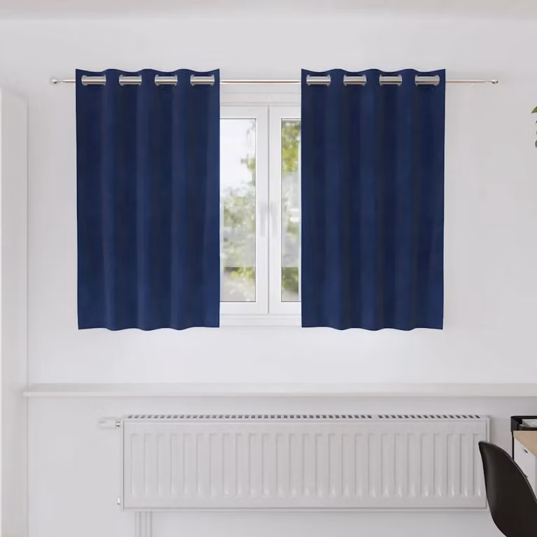 Set di 2 tende oscuranti vidaXL in velluto blu, L: 140 cm x H: 140 cm