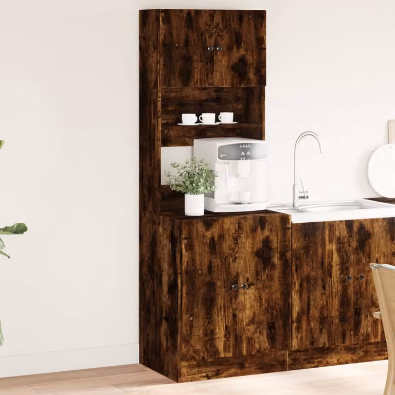 Mobile da cucina moderno vidaXL in legno marrone con ante e cassetti L/P/H: 60 x 50 x 180 cm