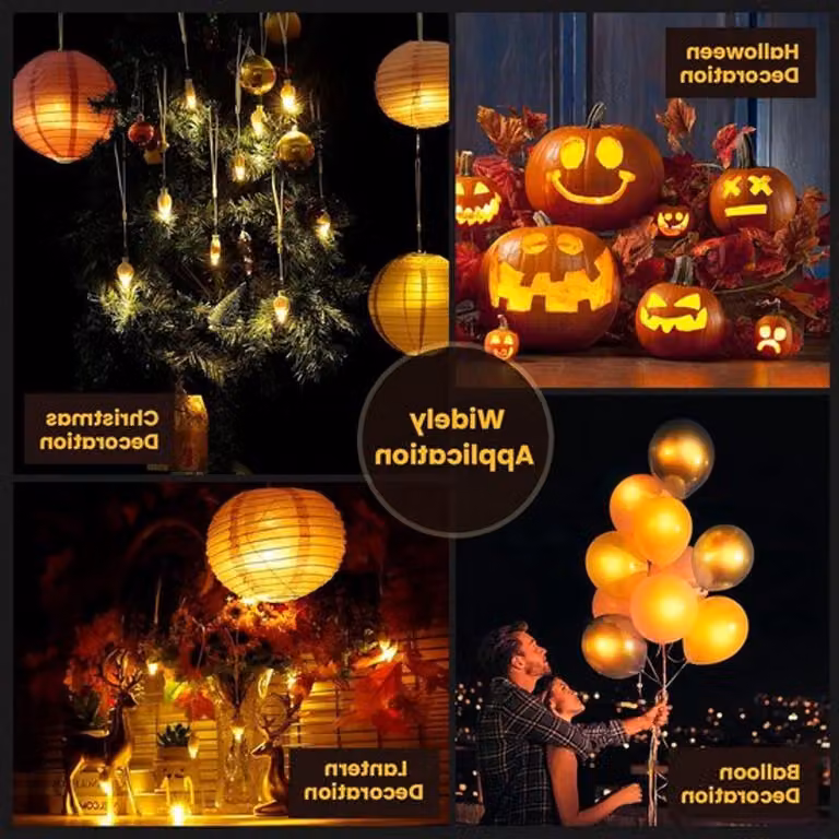 12 luci a LED per palloncini, con luce bianca calda, ideali per matrimoni, Halloween, Natale e decorazioni festive, lanterne e palloncini