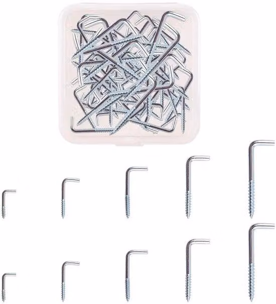 Ganci a L, versatili, confezione da 120 pezzi, resistenti