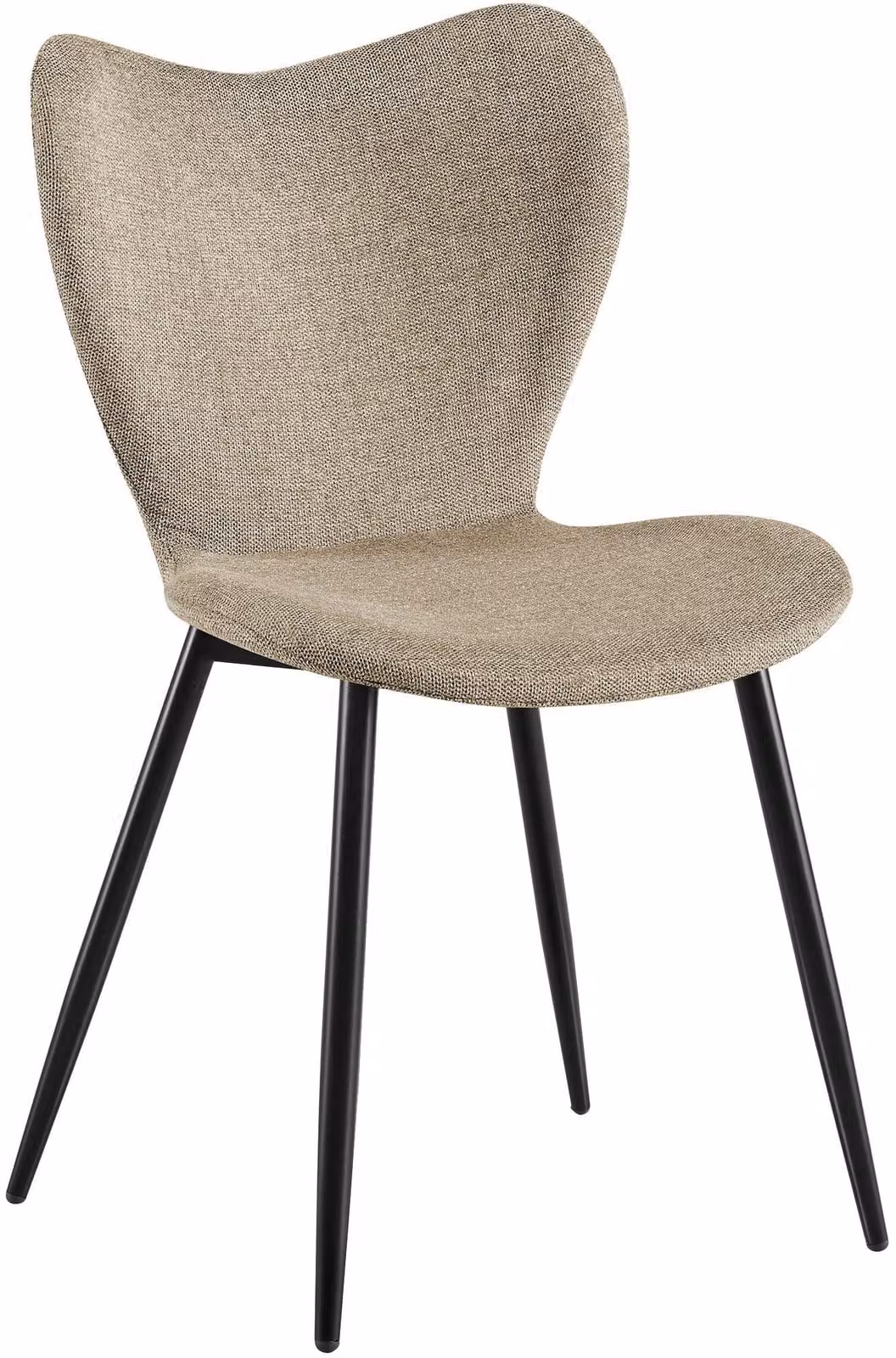 Sedia da pranzo Maika, imbottita, con schienale, capacità di carico fino a 150 kg, colore tortora, materiale: tessuto
