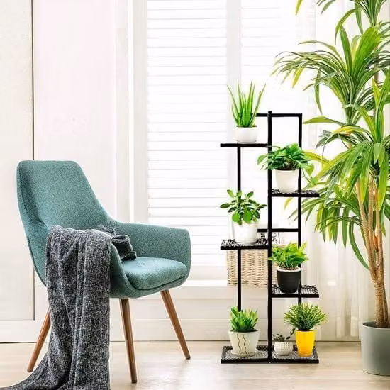 Standaarde per piante per interni ed esterni - display per piante - piattaforme a più livelli per piante - supporto per piante in legno - per angoli, salotti, balconi, patio, giardini (S)