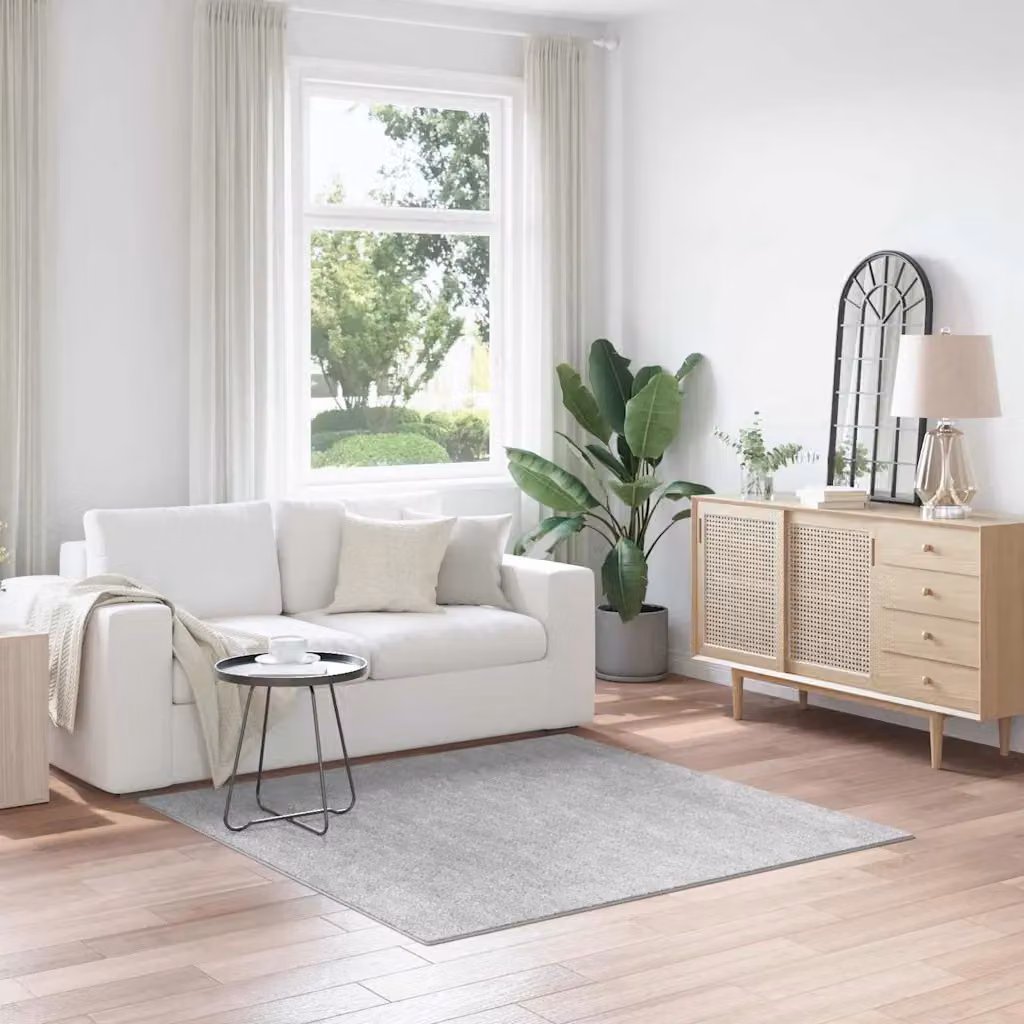 Tappeto Shaggy vidaXL Grigio Antiscivolo e Lavabile in Polipropilene 160 x 160 cm