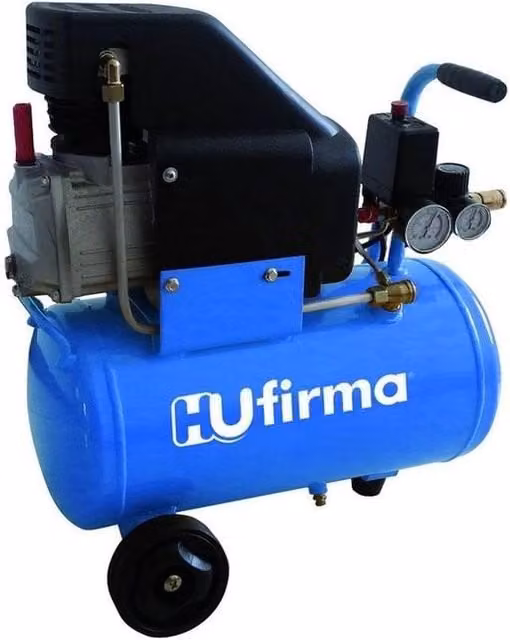 Compressore d'aria HU-FIRMA HUCAF-24 Nero, 24 L, 8 bar, 100 L-min, 1 cilindro diretto, 230V