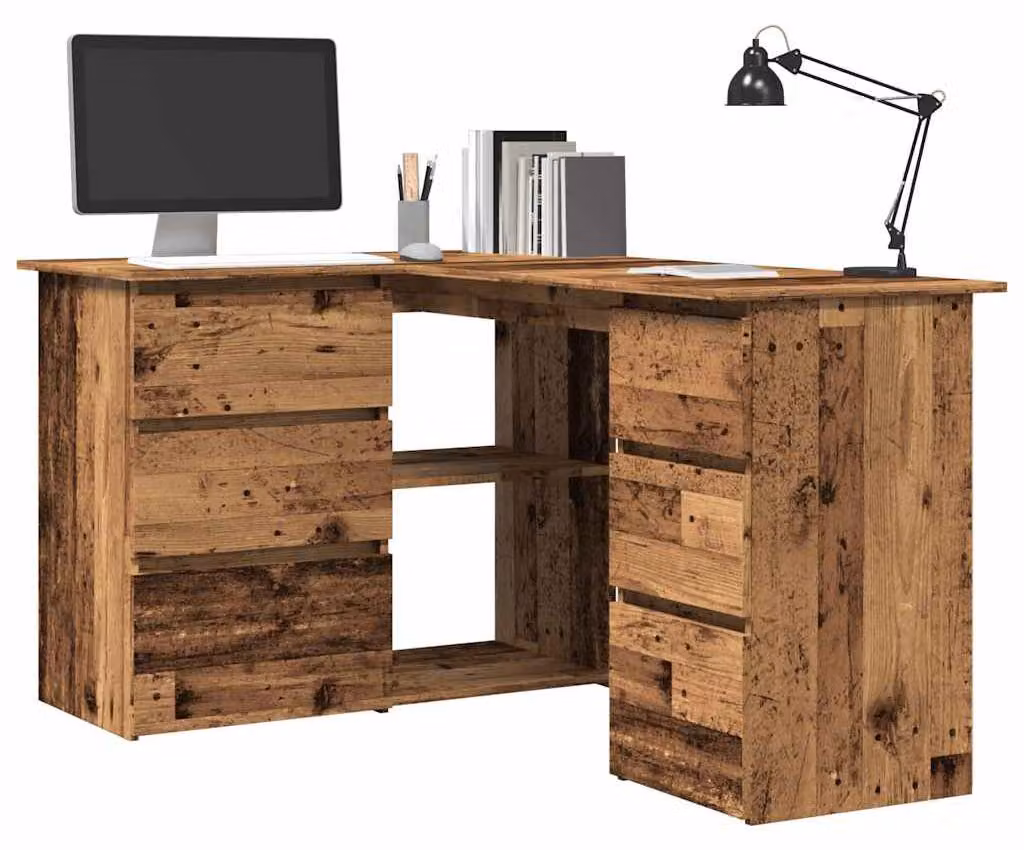 Scrivania ad angolo - Tavolo ad angolo - Scrivania per computer - Scrivania - Scrivania a forma di L - Legno di alta qualità