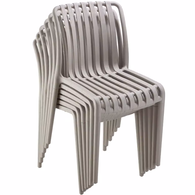 Set di 6 sedie da giardino moderne TecTake GmbH, impilabili e resistenti alle intemperie, colore beige