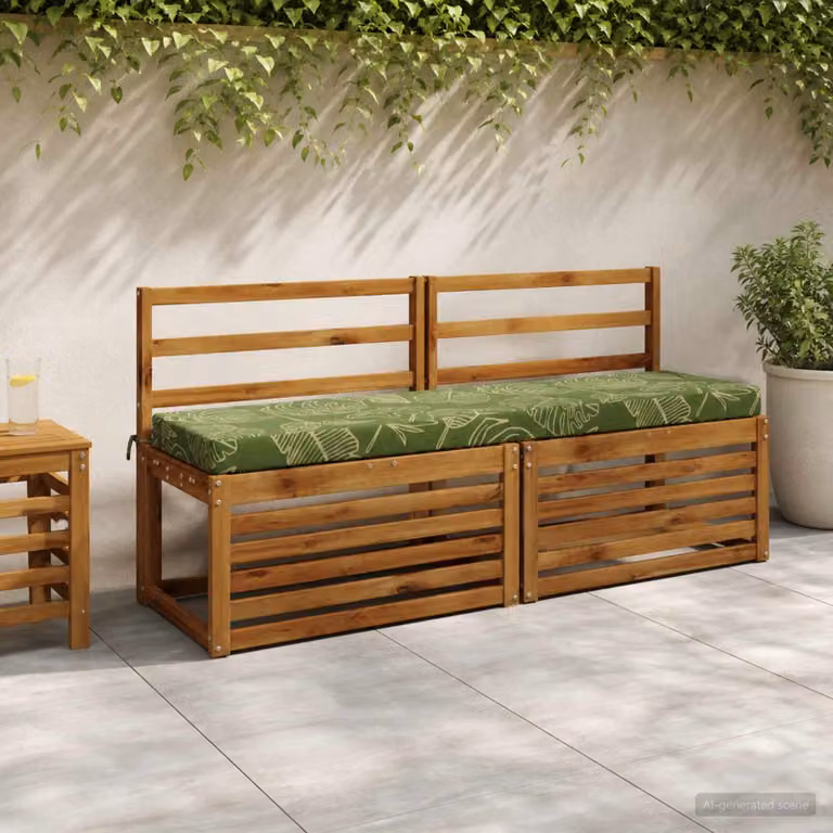 Set di 2 cuscini per panchina vidaXL SOEST verdi in poliestere con imbottitura in schiuma e coperture rimovibili lavabili