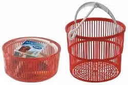 Cestino per mollette Tontarelli in plastica, colore rosso, 25 pezzi
