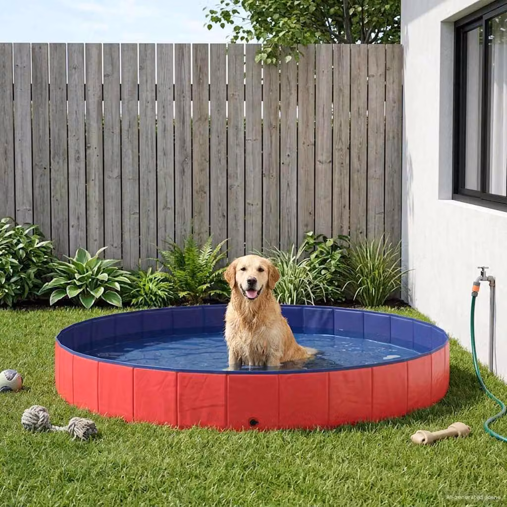 Piscina per Cani Rosso Ø300 x 38 cm PVC Spesso