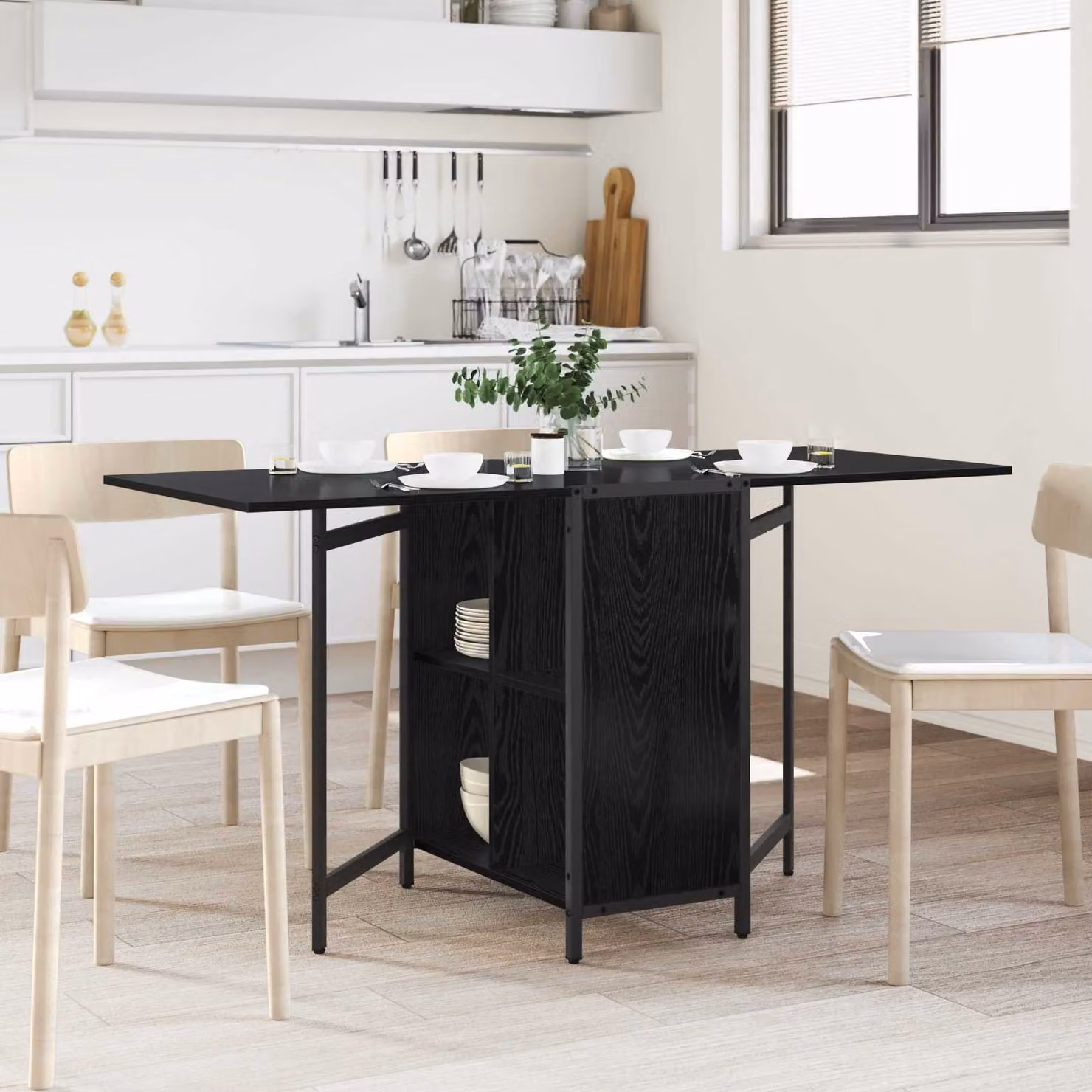 vidaXL Tavolo da Pranzo Moderno Rettangolare in Legno e Metallo L/P/H: 144 x 60 x 75 cm