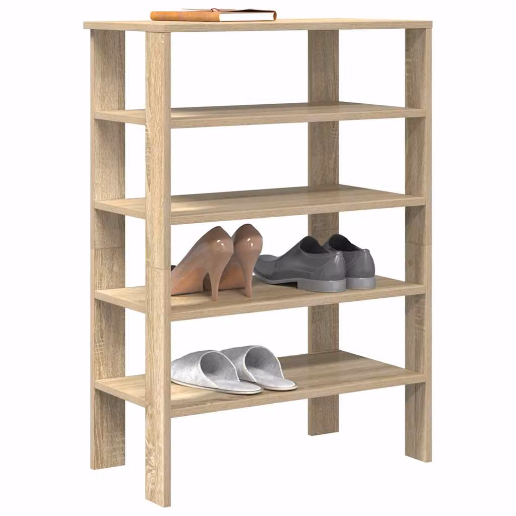 Scarpiera moderna vidaXL in legno e MDF marrone, sospesa a parete, L: 61 cm, P: 32 cm, H: 87,5 cm