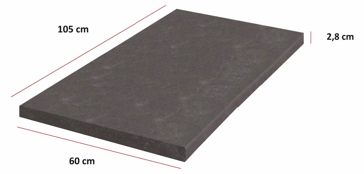 Piano di lavoro da cucina Metallic Brown 105 cm 28 mm, cucina componibile Bianca Grey Rose