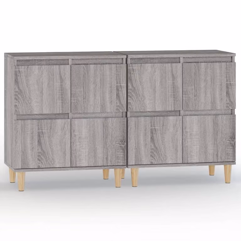 Credenze 2pz Grigio Sonoma 60x35x70 cm in Legno Multistrato