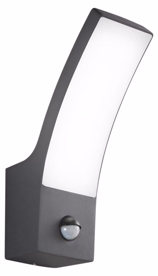 SAIL applique da esterno in alluminio color antracite con sensore di movimento LED 12W IP65 CCT 24,5 cm