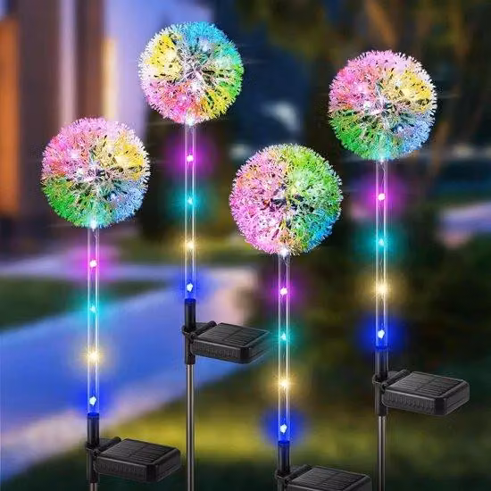 Illuminazione solare da giardino - Luci solari a forma di fiore di cavallina per esterni - Con LED colorati - Illuminazione solare a forma di fiore impermeabile IP65 - Adatta per prati, balconi e decorazioni da giardino; un regalo perfetto per le donne -