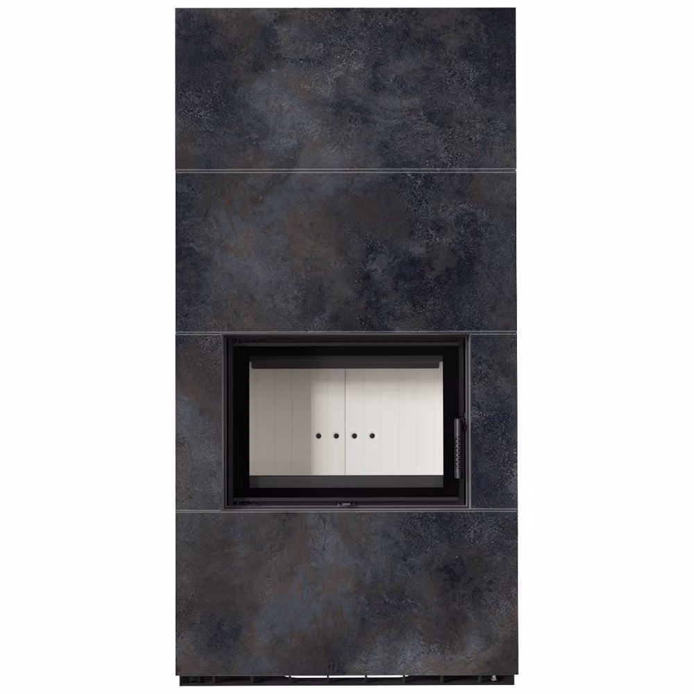 KRATKI FLOKI BOX 8 kW Ø 160 sinterizzato al quarzo OSSIDO NERO kit camino