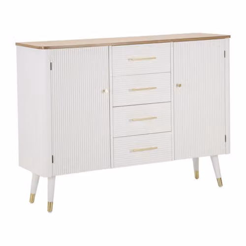 Credenza due ante e quattro cassetti MATERA in legno bianco