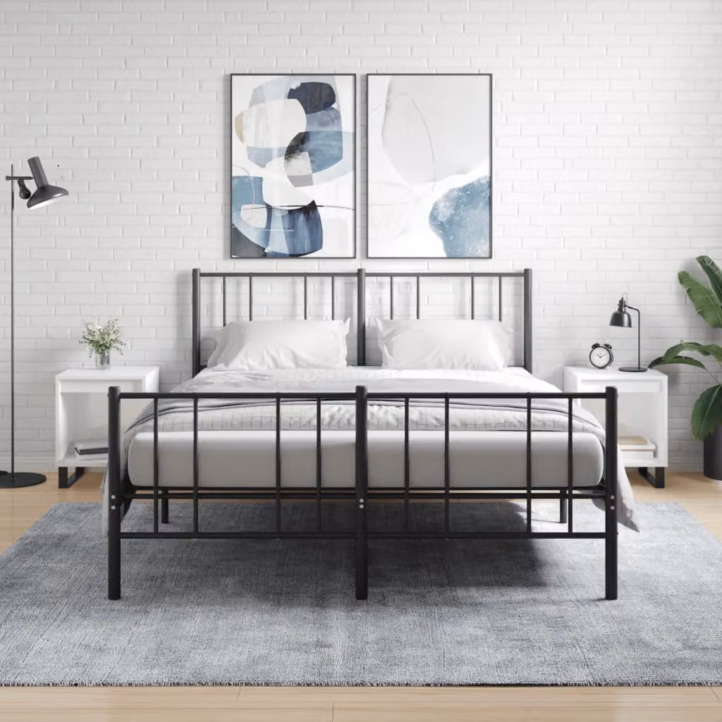 Set di 2 comodini vidaXL bianchi lucidi in legno per camera da letto L/P/H: 40 x 35 x 50 cm