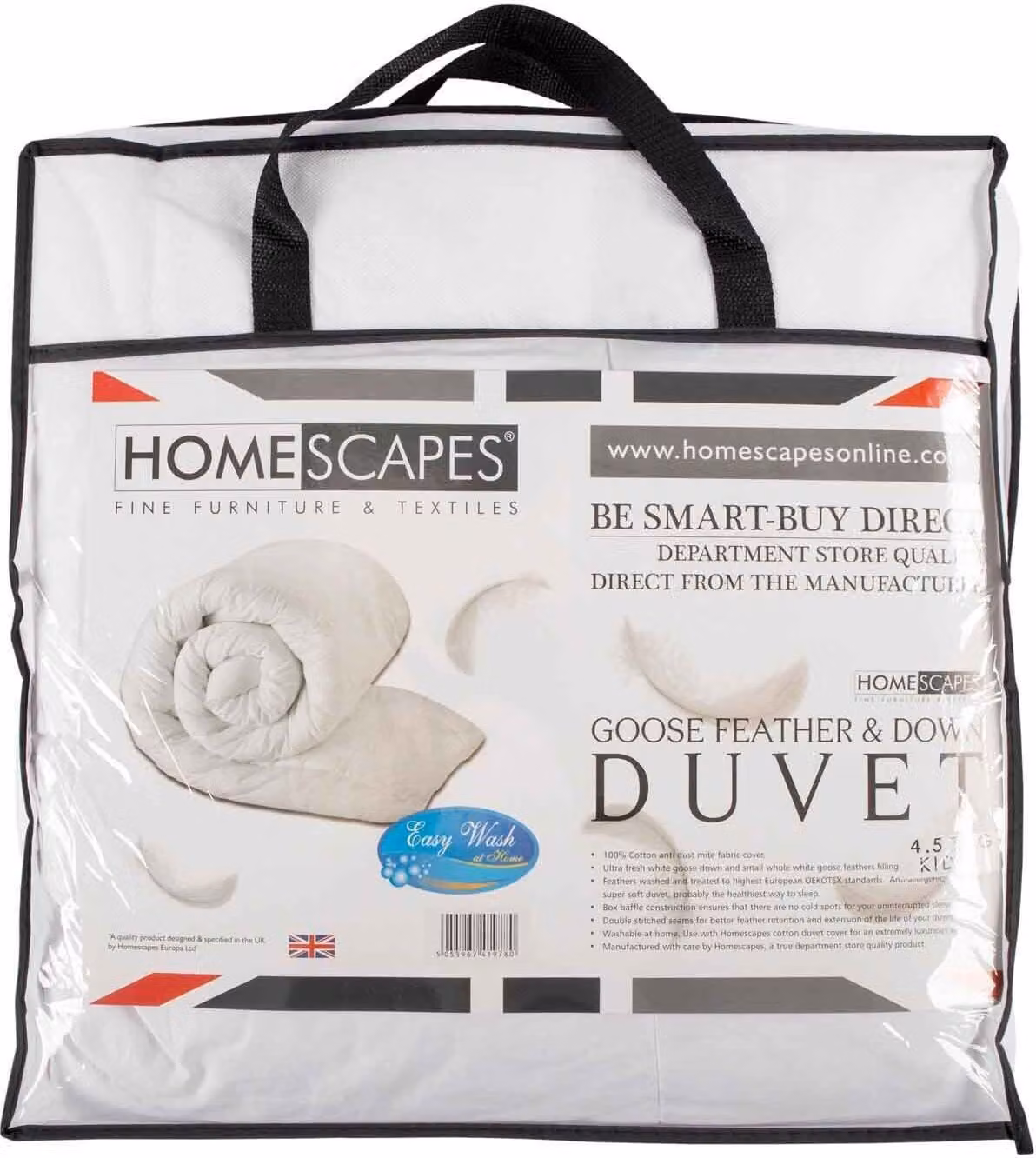 HOMESCAPES Copripiumino estivo per bambini 120x150 cm – Piume d'oca e piumino, classe di calore 2