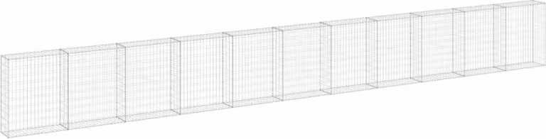Gabbione con Copertura in Acciaio Zincato 900x30x100 cm
