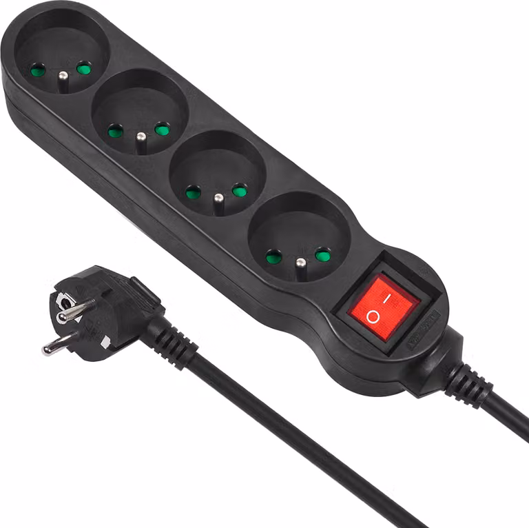 Presa Maclean Energy MCE180 Cavo di prolunga a 4 prese con interruttore