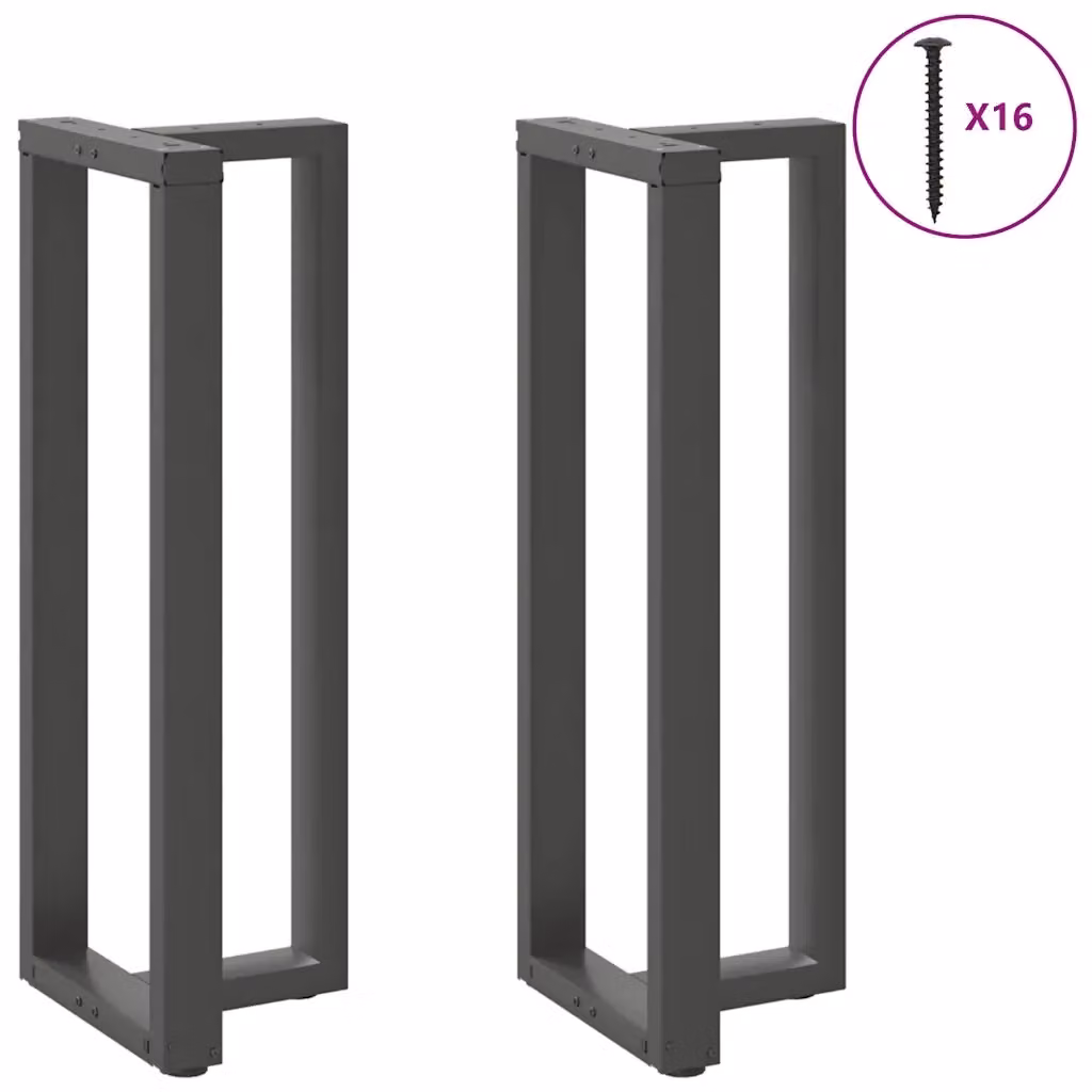 Coppia di gambe per tavolo da bar a forma di T vidaXL in metallo laccato antracite L/P/H: 40 x 35 x 111 cm – 2