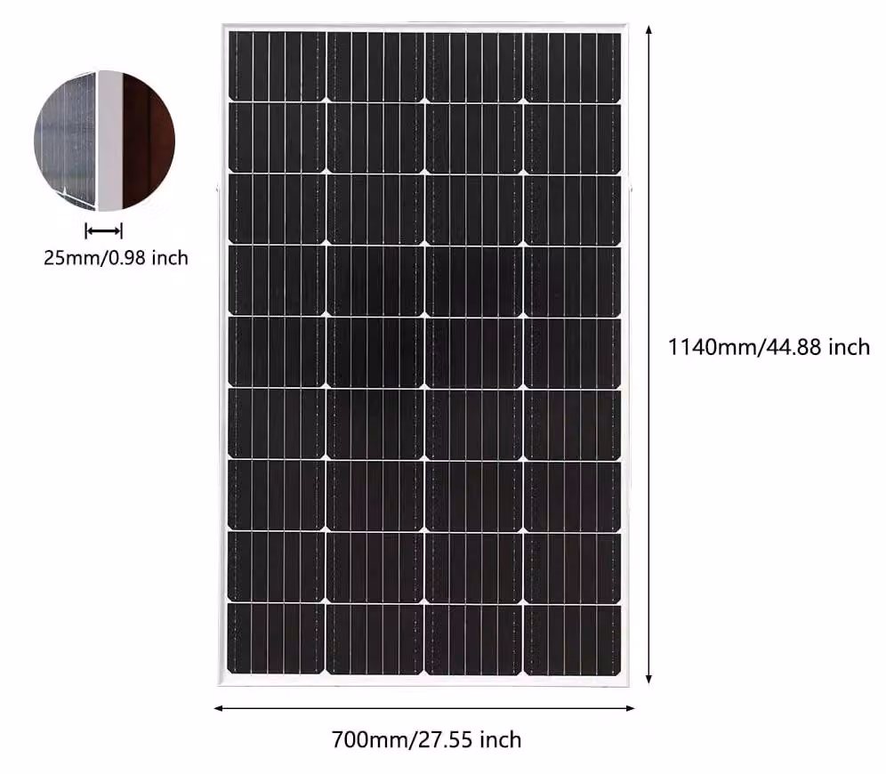 Pannello solare - Pannelli solari - Monocristallino - 200W - Impermeabile IP65 - Adatto per balconi, camper e sistemi off-grid