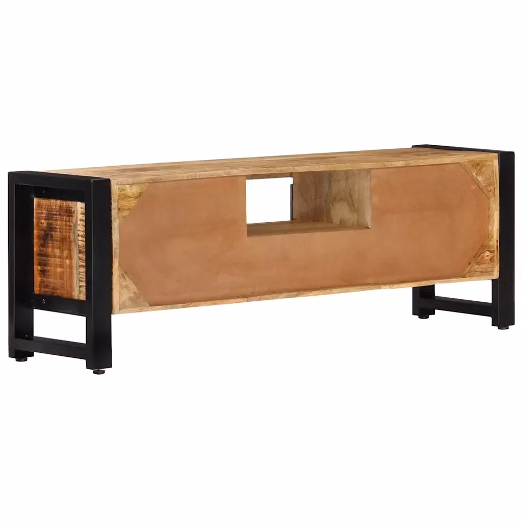 Mobile Porta TV Industrial vidaXL in Legno di Mango e Metallo, Marrone, L 120 x P 30 x H 40 cm – 2