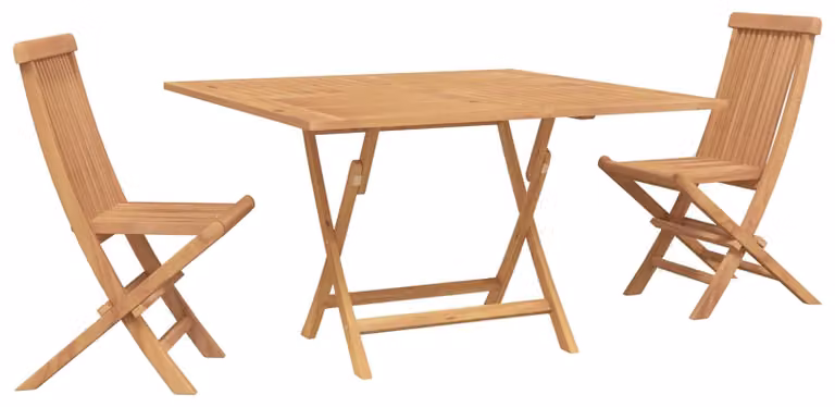 Set Bistro da Giardino 3 pcs Marrone Legno Teak Massello