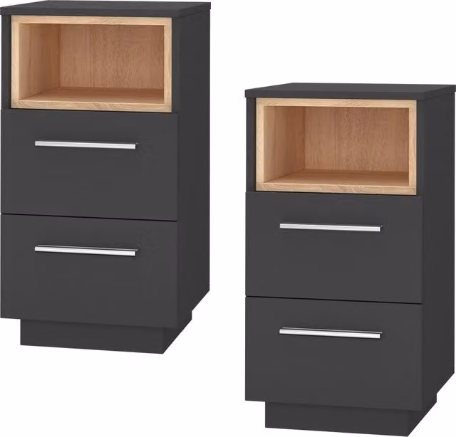 Comodini camera da letto Beatrice Antracite Set di 2 Vicco