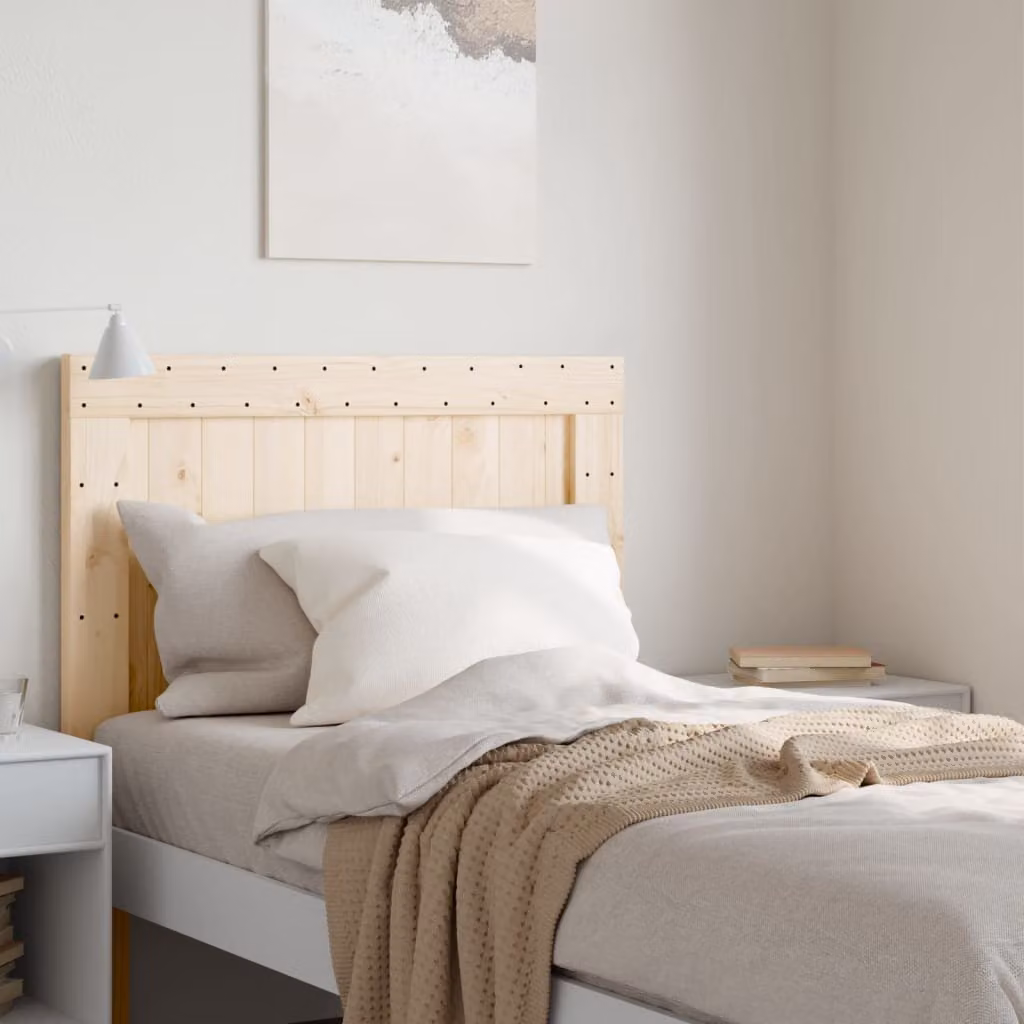 Testiera per letto vidaXL in legno massello di pino naturale stile rustico L 100 cm x H 104 cm