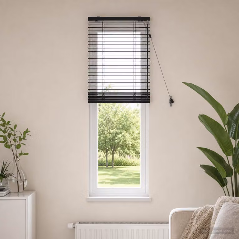 vidaXL Tenda Veneziana Marrone Scuro L: 60 cm, H: 160 cm, Larghezza delle lamelle: 35 mm
