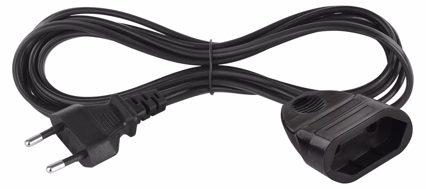 EMOS Prolunga 3 m, con spina e presa euro, 250 V, 2,5 A, 575 W, PVC, 0,75 mm2, sicurezza bambini, per uso interno, nero, PC01303