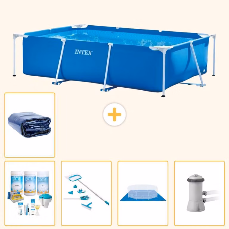 Piscina fuori terra rettangolare - 300x200x75 cm - 6 pezzi - Modello S20056