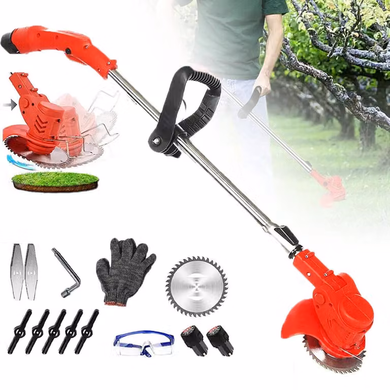 Tagliaerba telescopico da giardino - Leggero - Con rotella - Include accessori - Per rimuovere le erbacce e per potare gli alberi