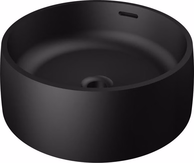Steinberg Série 440 lavabo à poser, rond, 415x415x150mm, SOLIDSurface, sans trou pour robinet, avec trop-plein, 4406210S, 4406210S