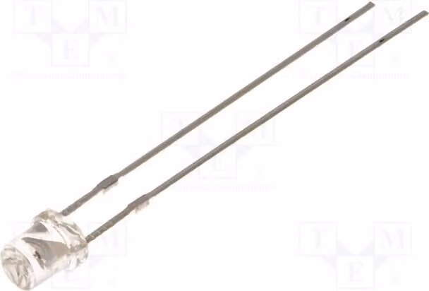 2 LED rossi OSR5PA33C1A, diodi LED a foro passante, 3 mm, angolo di emissione 120°, forma concava, intensità luminosa: 330÷500 mcd
