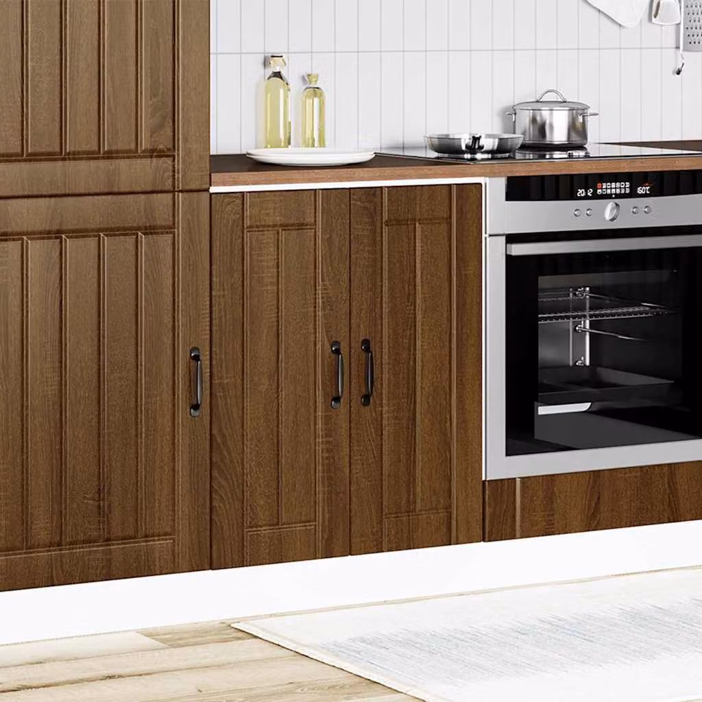 Mobile Base Lavello Lucca Rovere Marrone in Legno Multistrato
