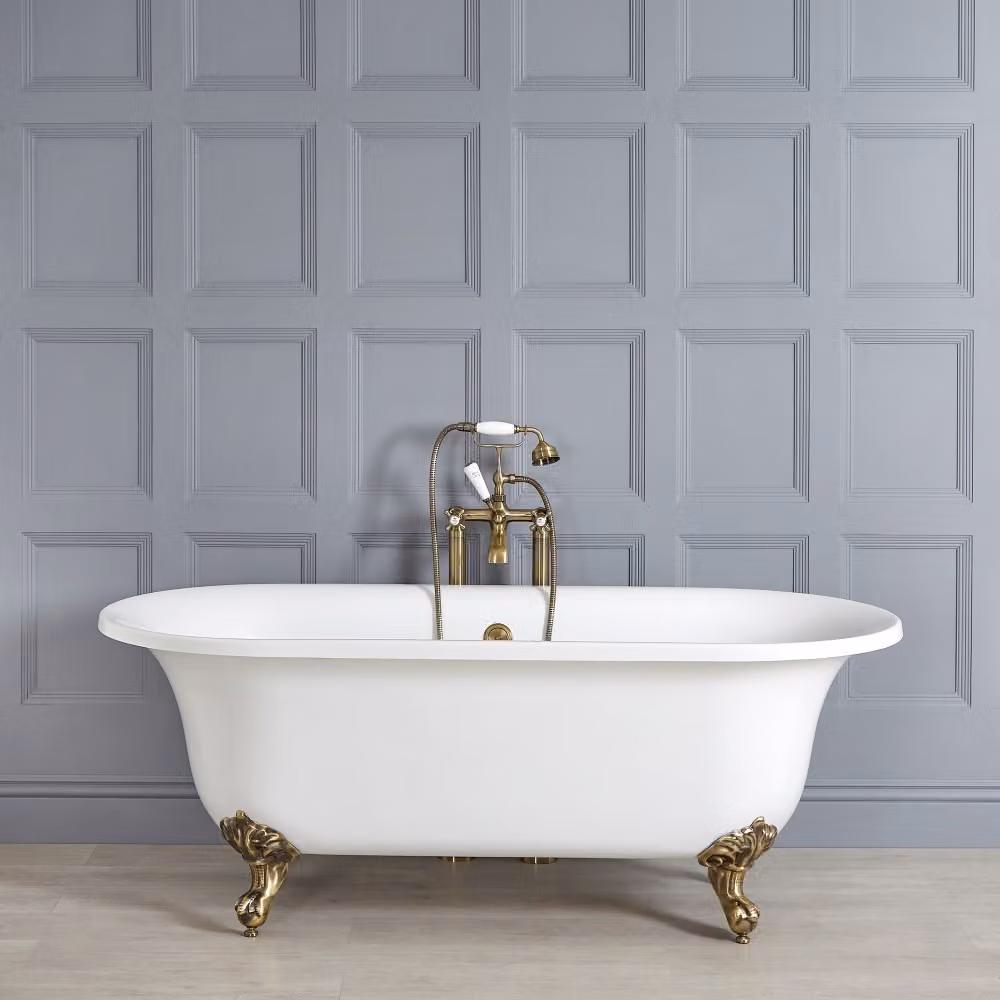 Vasca Freestanding con Piedini Oro Spazzolato 1730x780mm - Stile Classico - Richmond