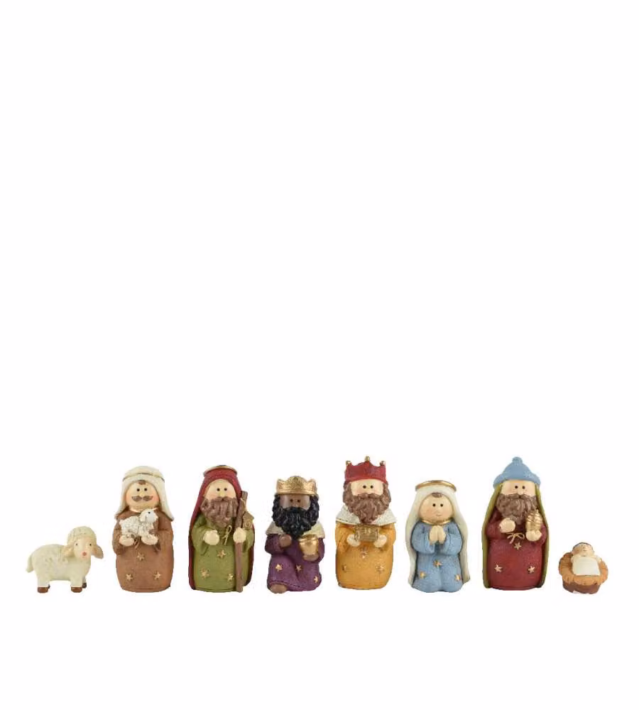 Decoris Presepe Natalizio in Poliresina Dipinto a Mano 9,5cm