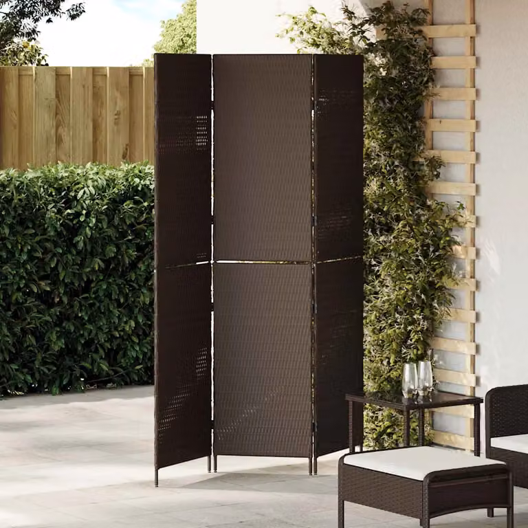 Divider per stanze vidaXL in rattan marrone L: 146 cm, H: 180 cm