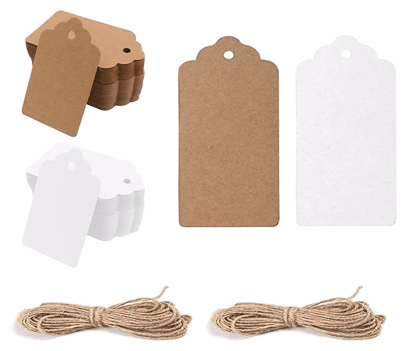 100 etichette da 3x5 cm in carta kraft, personalizzabili, ideali per matrimoni