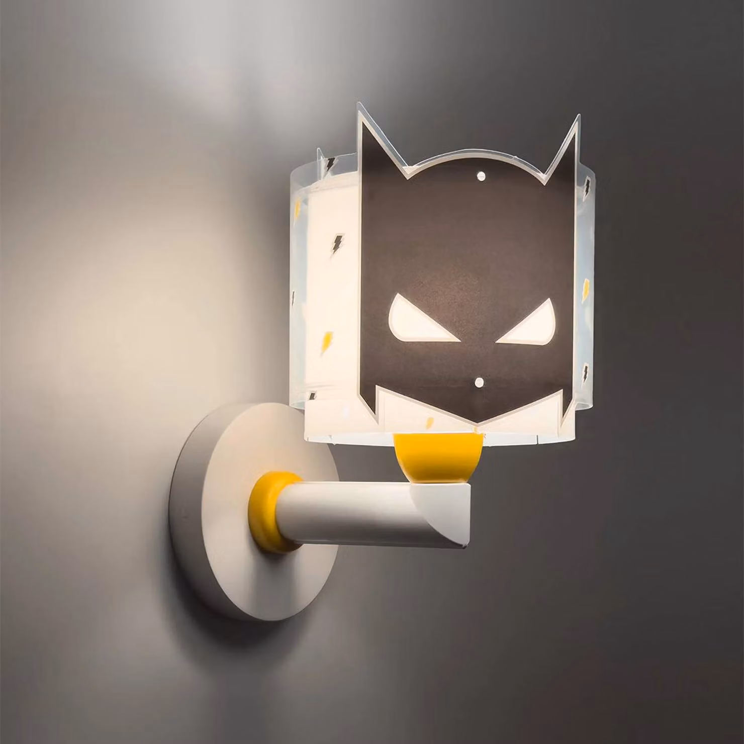 Dalber applique Dark Hero con spina, bianco/nero, Nero, Cameretta, Plastica, Applique