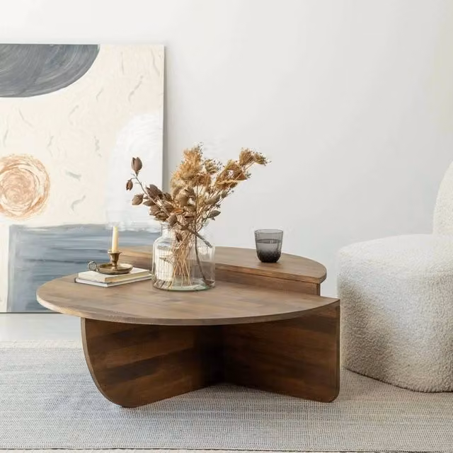 Tavolino da salotto Azim DMORA in legno color noce, forma rettangolare, L: 90 cm, P: 60 cm, H: 35 cm